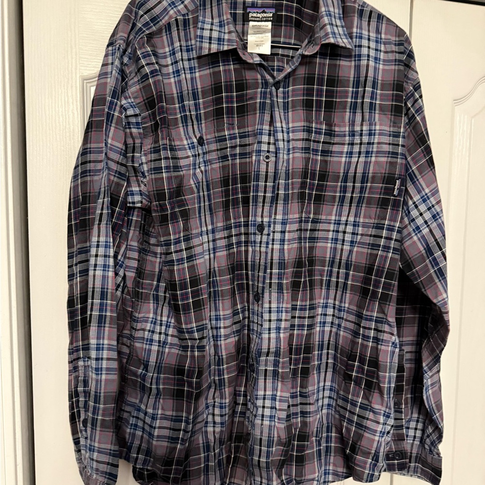Patagonia Plaid Dress Shirt in Blue, Black, Purple